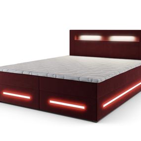 Expedo Čalúnená posteľ boxspring MINOR + topper, 160x200, monolith 59