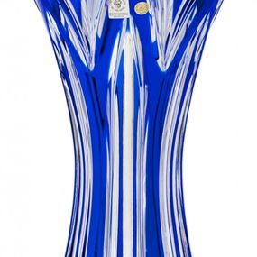 Krištáľová váza Lotos II, farba modrá, výška 255 mm