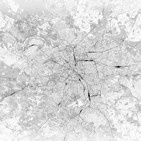 Paris - map black white - fototapeta FX3346