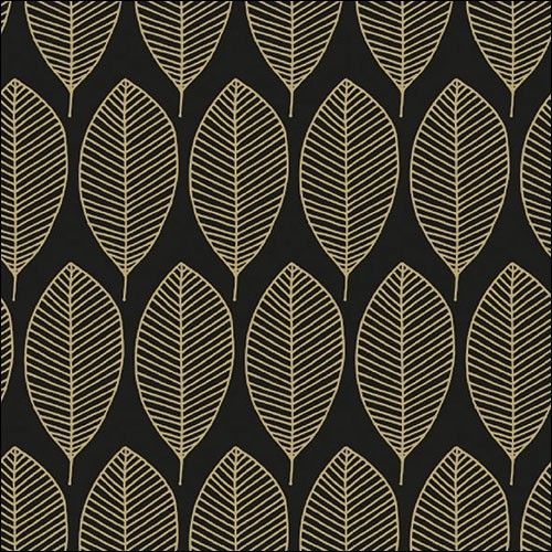 Papierové obrúsky Oval Leaves, black/gold