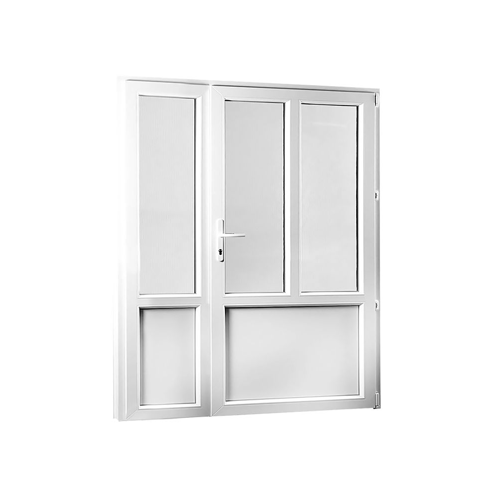 SKLADOVE-OKNA.sk Vedľajšie vchodové dvere dvojkrídlové, pravé, REHAU Smartline+, 1580 x 2080 mm, biela