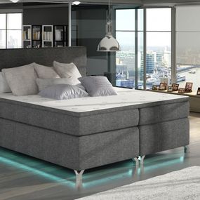 ArtElta Manželská posteľ AMADEO Boxspring s LED osvetlením | 160 x 200 cm Farba: BAO 04 - Sawana 05