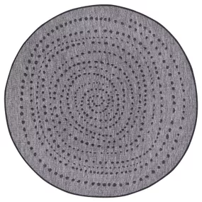 NORTHRUGS - Hanse Home koberce Kusový koberec Twin-Wendeteppiche 105418 Night Silver kruh – na von aj na doma - 200x200 (priemer) kruh cm