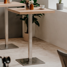Barový stôl Quadrato 70x70 cm, dub sonoma/nerez