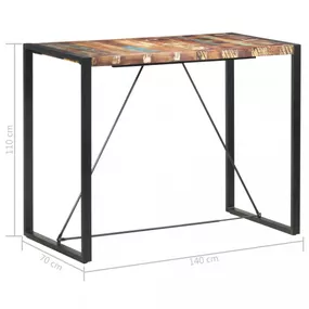 Barový stôl hnedá / čierna Dekorhome 140x70x110 cm