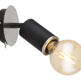 GLOBO 54032-1B JOSEBA nástenné svietidlo s vypínačom 1xE27 čierna, matný nikel