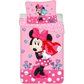 Jerry Fabrics · Bavlnené posteľné obliečky Minnie Mouse s bonboniérou - 100% bavlna - 70 x 90 cm + 140 x 200 cm