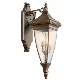 KICHLER Lucernové nástenné svietidlo Venetian Rain, kov, sklo, E14, 60W, L: 18.4 cm, K: 64.1cm