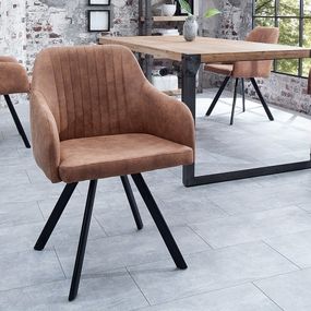 Estila Dizajnová vintage stolička Lucca hnedá