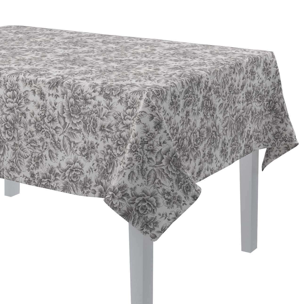 Dekoria Obrus na stôl obdĺžnikový, šedá a biela, 130 × 280 cm, Arte, 144-02