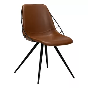 Hnedá jedálenská stolička z imitácie kože DAN-FORM Denmark Sway