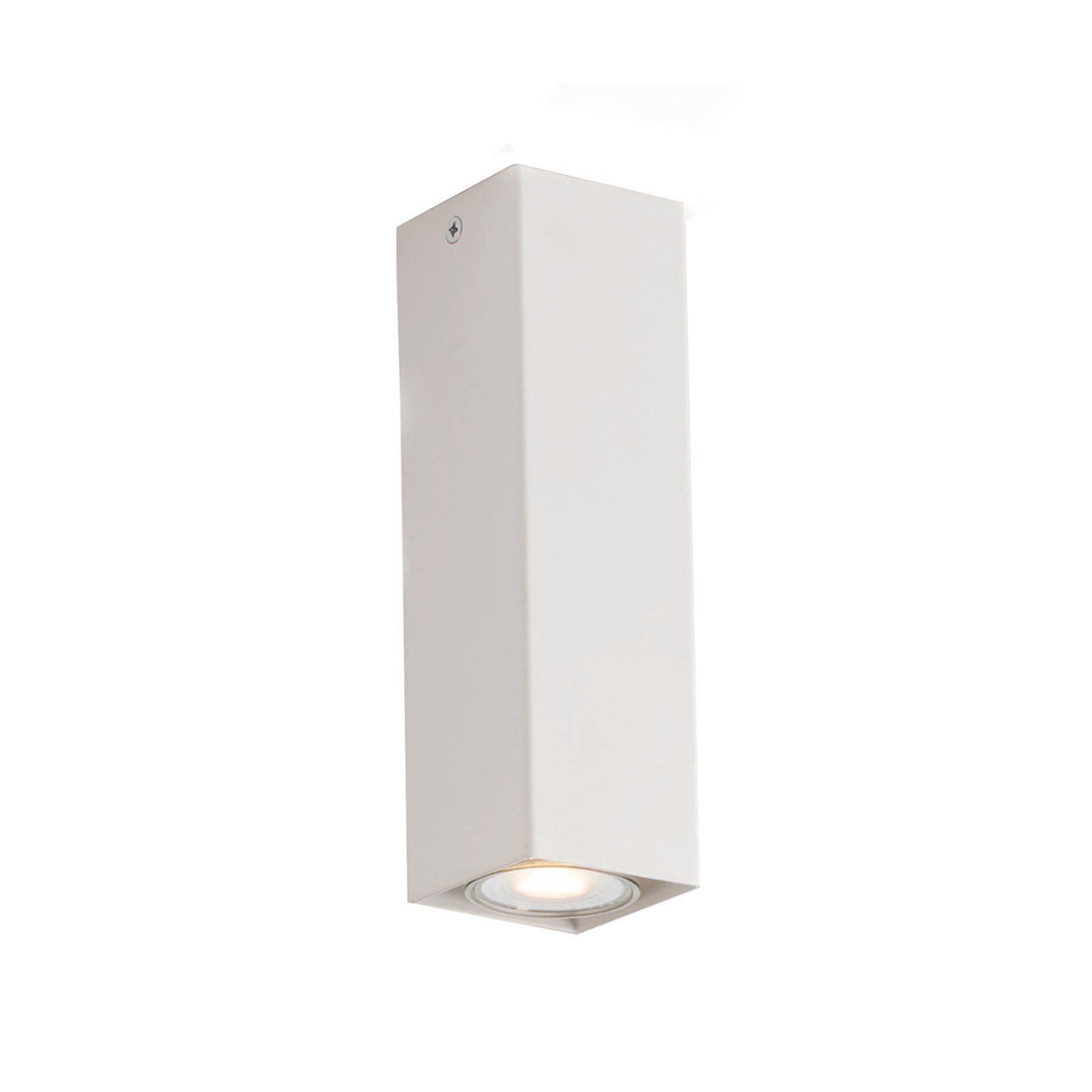 Eco-Light Downlight Fluke v hranatom tvare výška 20 cm biela, Obývacia izba / jedáleň, hliník, GU10, 42W, P: 6 cm, L: 6 cm, K: 20cm