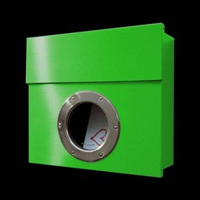Absolut/ Radius Dizajnová poštová schránka Letterman I zelená, oceľ potiahnutá práškom ušľachtilá oceľ sklo, L: 40 cm, K: 34cm