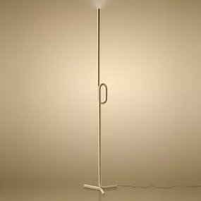 Foscarini Tobia terra stojaca LED lampa, zlatá, Obývacia izba / jedáleň, hliník, kov, 15W, P: 17 cm, L: 17 cm, K: 175cm
