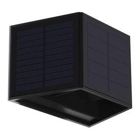 LED Solárne nástenné svietidlo WINGS LED/2W/3,2V 3000K IP54 čierna