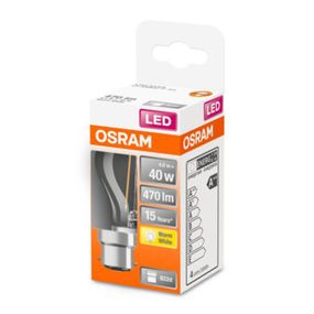 OSRAM kvapková LED B22d 4W 2.700K číra, B22, 4W, Energialuokka: E, P: 7.6 cm