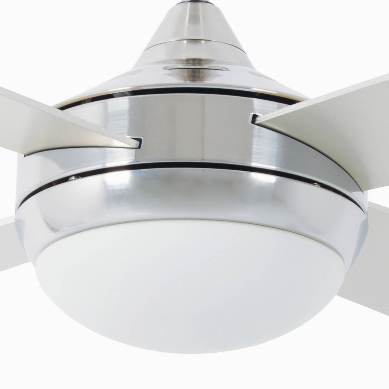 FARO BARCELONA Ventilátor Icaria L so svetlom hliník/sivá/javor, Obývacia izba / jedáleň, drevo, sklo, oceľ, E27, 15W, K: 41.5cm
