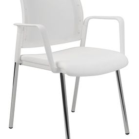 ALBA konferenčná stolička KENT PROKUR síť, bílý plast