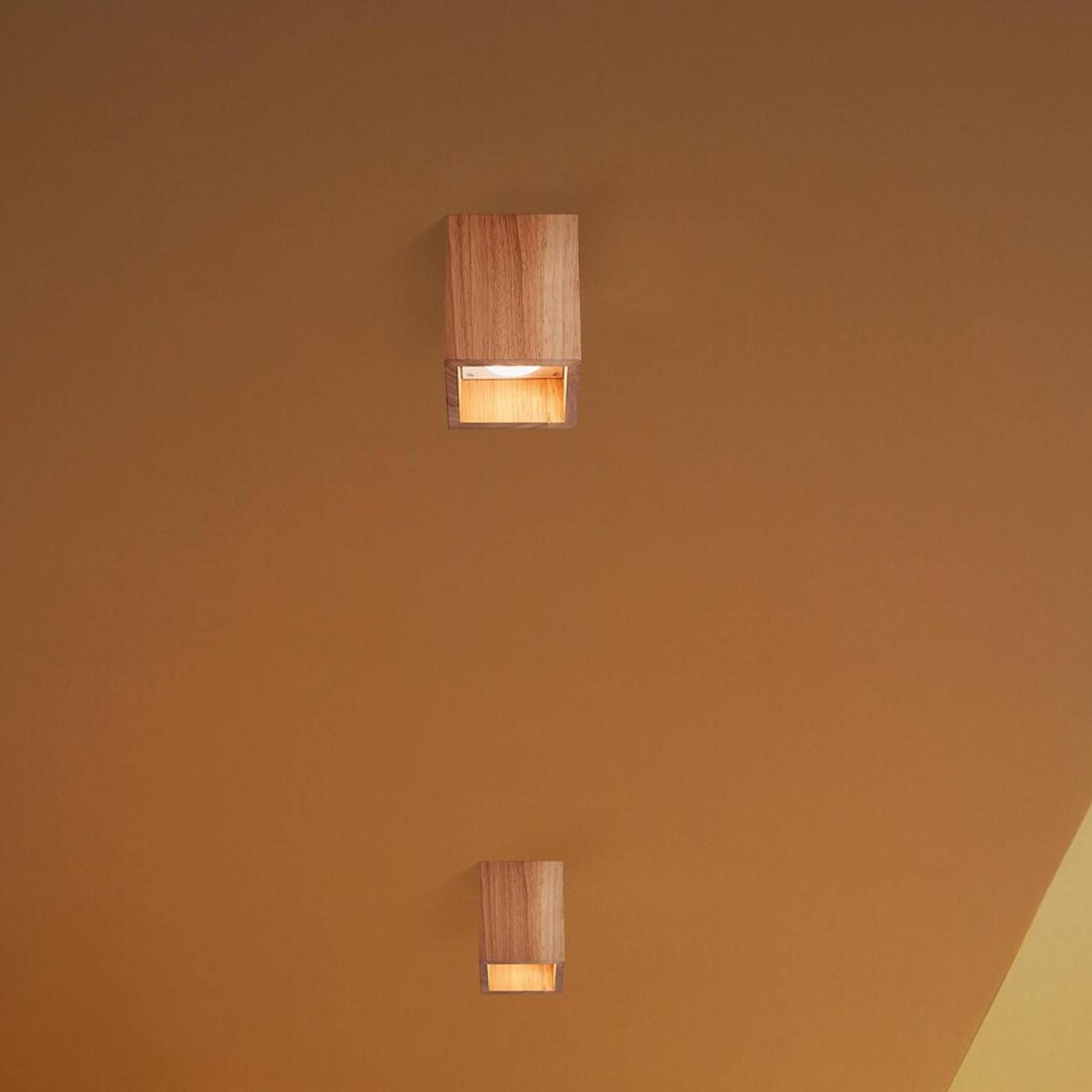 LEDVANCE SMART+ WiFi Decor Wood stropné LED svetlo, Obývacia izba / jedáleň, drevo, 8W, P: 10 cm, L: 10 cm, K: 13cm