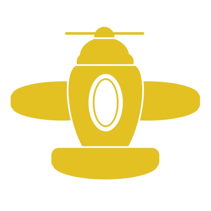 Pieris design Lietadlo s kabínou - nálepka na stenu žltá