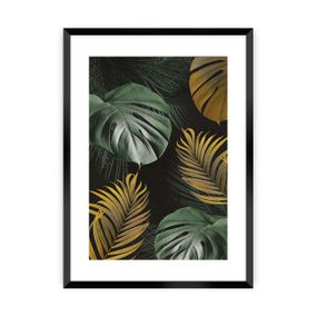 Dekoria Plakat Golden Leaves I, 40 x 50 cm, Ramka: Czarna