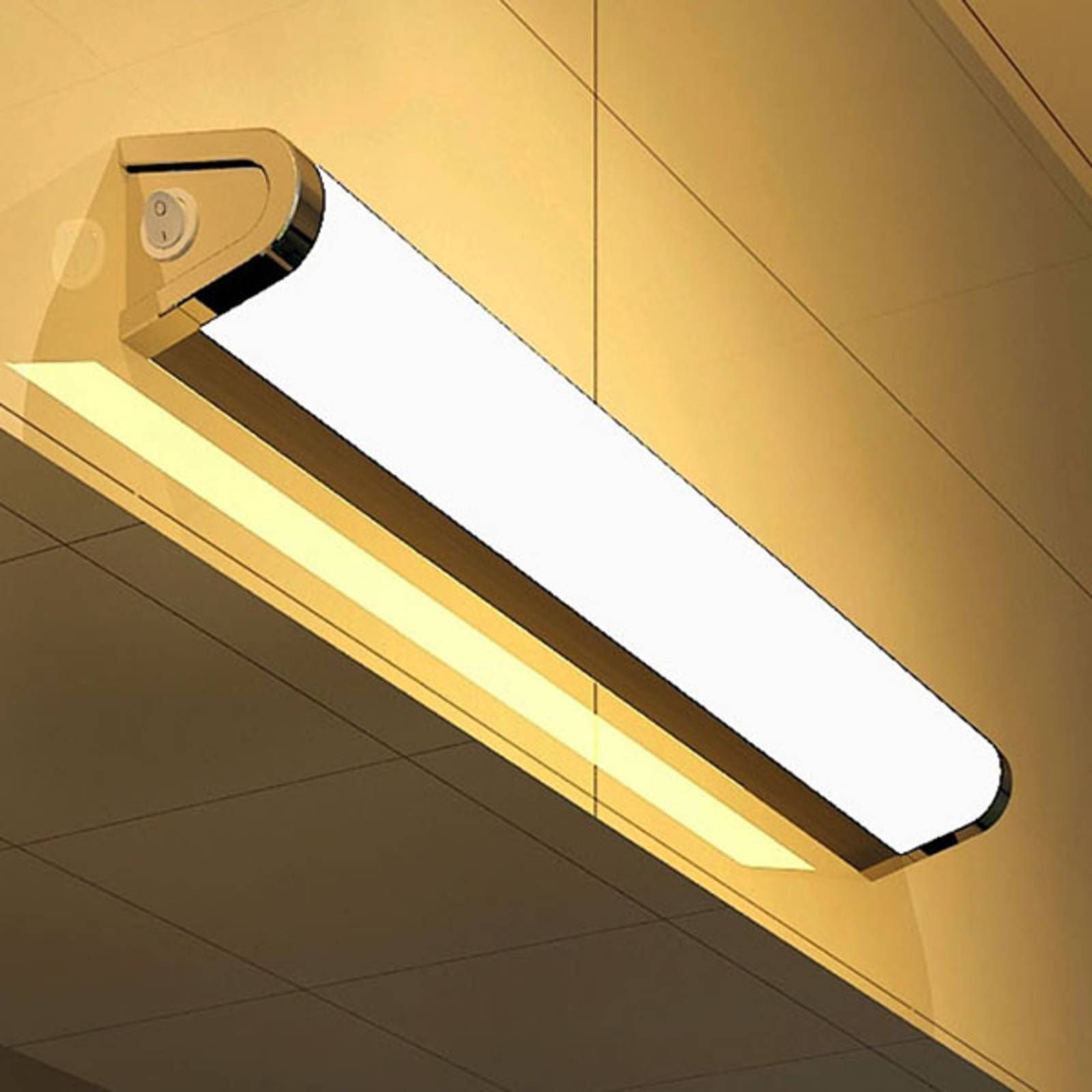 G & L Handels GmbH Nástenné LED svietidlo 511106 pre zrkadlá vypínač, Kúpeľňa, hliník, plast, 6W, Energialuokka: E, L: 56.5 cm, K: 7.5cm