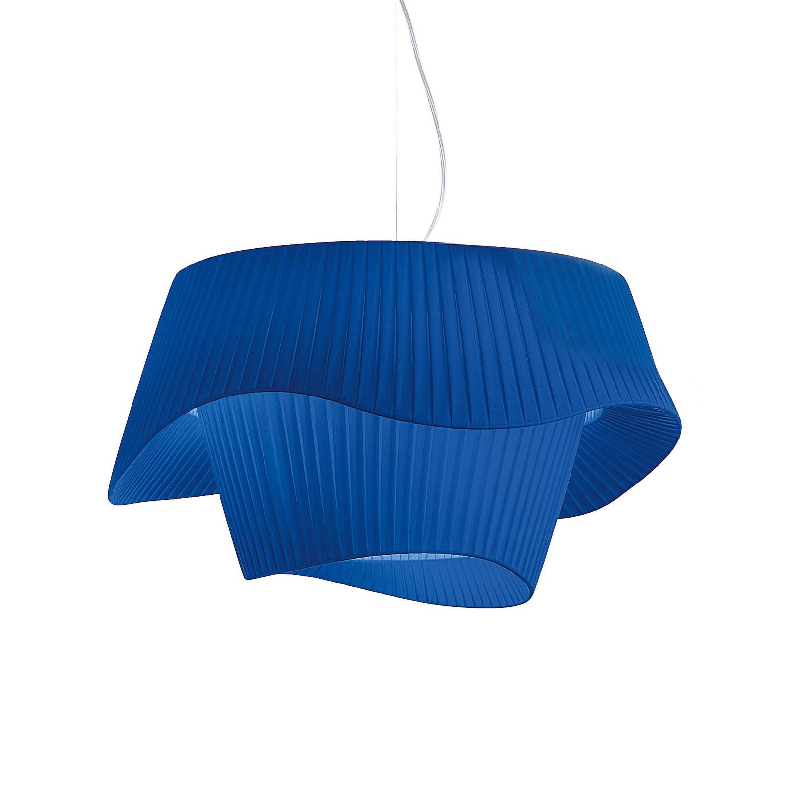 Modo Luce Cocó textilná závesná lampa Ø 60cm modrá, Obývacia izba / jedáleň, kov, látka, E27, 42W, K: 32cm