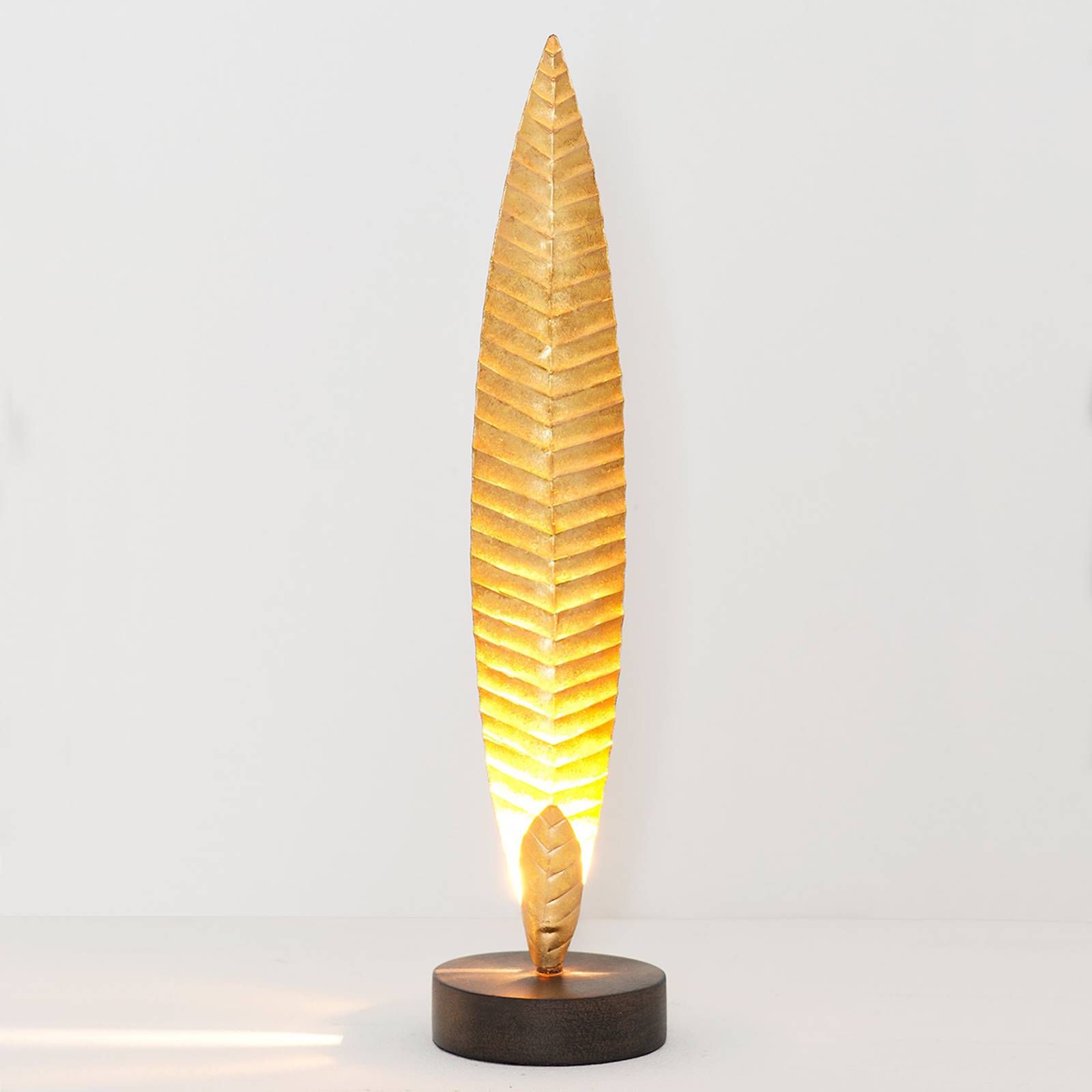 Holländer Stolová lampa Penna zlatá výška 38 cm, Obývacia izba / jedáleň, železo, G4, 20W, K: 38cm