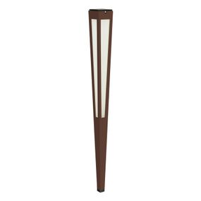 Les Jardins Solárna LED pochodeň Tinka + snímač, 120cm corten, hliníka, akryl s efektom mrazu, 3W, P: 13 cm, L: 13 cm, K: 120cm