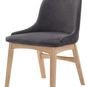Estila Škandinávska sivá jedálenská stolička Nordica Clara zo svetlo hnedého dubového dreva s tmavo sivým čalúnením 84cm