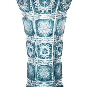 Krištáľová váza Paula I, farba azúrová, výška 180 mm