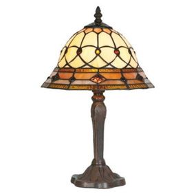 Artistar ANTHEA stolná lampa v štýle Tiffany, Obývacia izba / jedáleň, kov, sklo, E14, 40W, K: 40cm