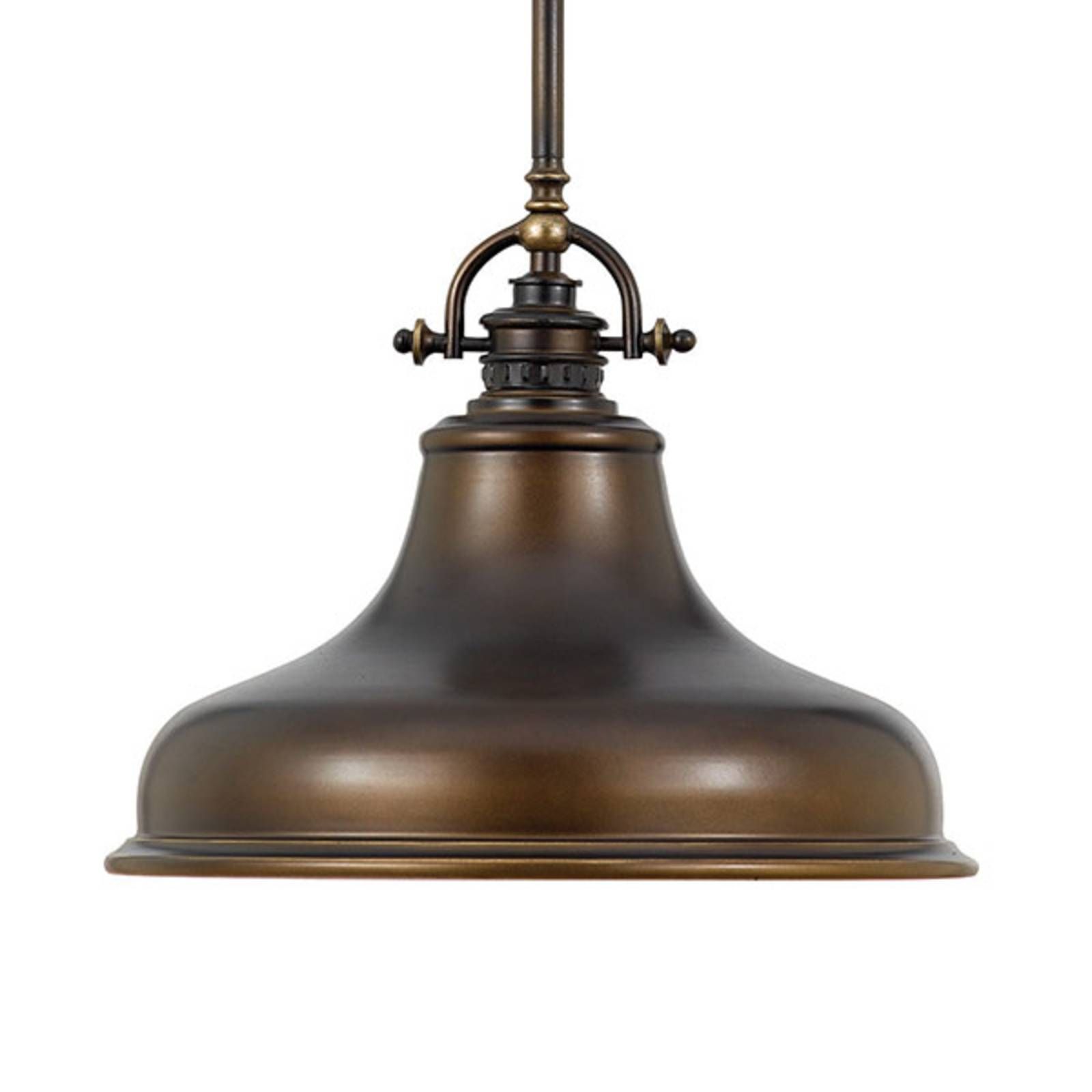 QUOIZEL Závesná lampa Emery 1-pl. bronz Ø 34, 3 cm, Obývacia izba / jedáleň, kov, E27, 60W, K: 29.2cm