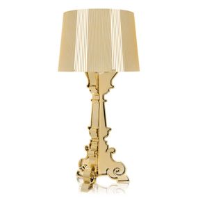 Kartell Bourgie stolová LED lampa E14, zlatá, Obývacia izba / jedáleň, metalizované ABS, metalizovaný polykarbonát, E14, 3.4W, K: 78cm