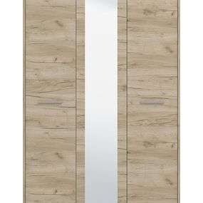 Trojdverová šatníková skriňa so zrkadlom juan - dub šedý
