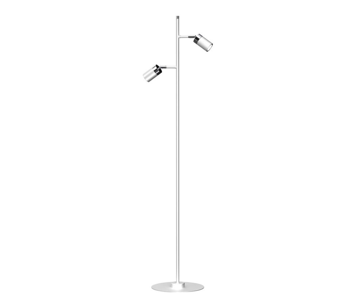 Stojacia lampa JOKER 2xGU10/25W/230V biela/lesklý chróm