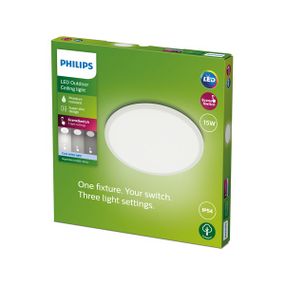 Philips 8719514417991 SuperSlim vonkajšie stropné svietidlo LED 15W/1500lm 4000K IP54 biela SceneSwitch