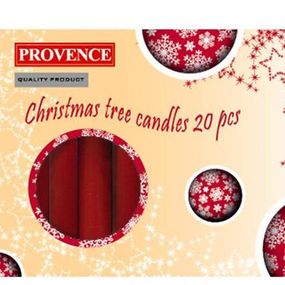Provence Vianočná sviečka 10cm PROVENCE 20ks červená