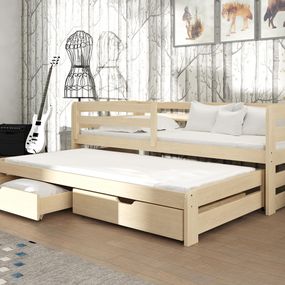 Detská posteľ 90 cm Simo (borovica) (s roštom)