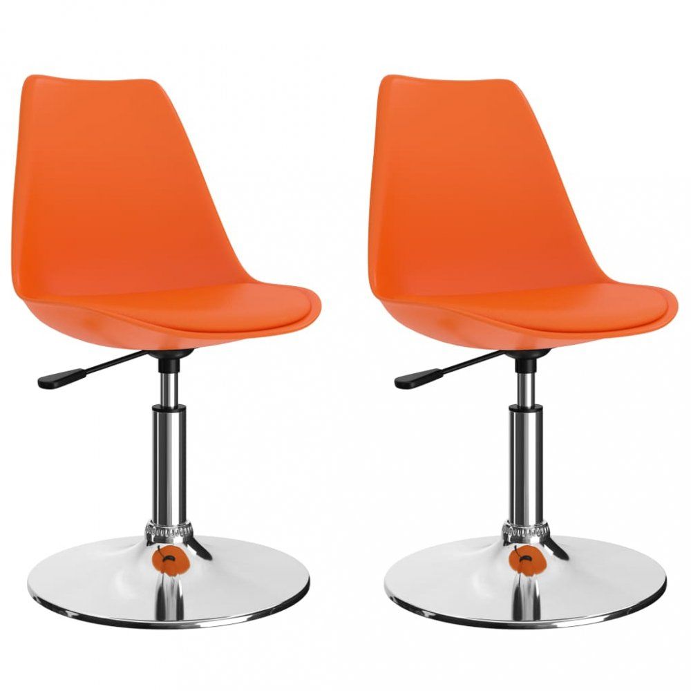 Otočná jedálenská stolička 2 ks umelá koža / kov Dekorhome Oranžová