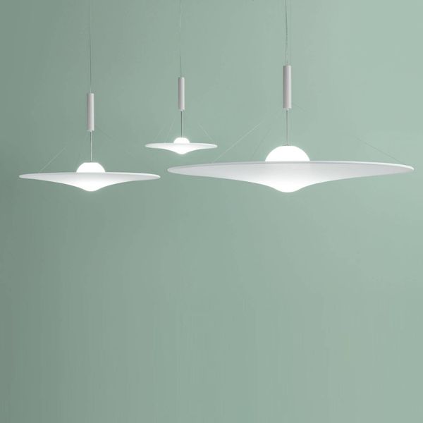 Axo Light Axolight Manto dizajnérske závesné LED, Ø 120 cm, Obývacia izba / jedáleň, hliník, sklo, textil, 24W, K: 74.5cm