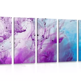 5-dielny obraz kúzelná fialová abstrakcia - 200x100