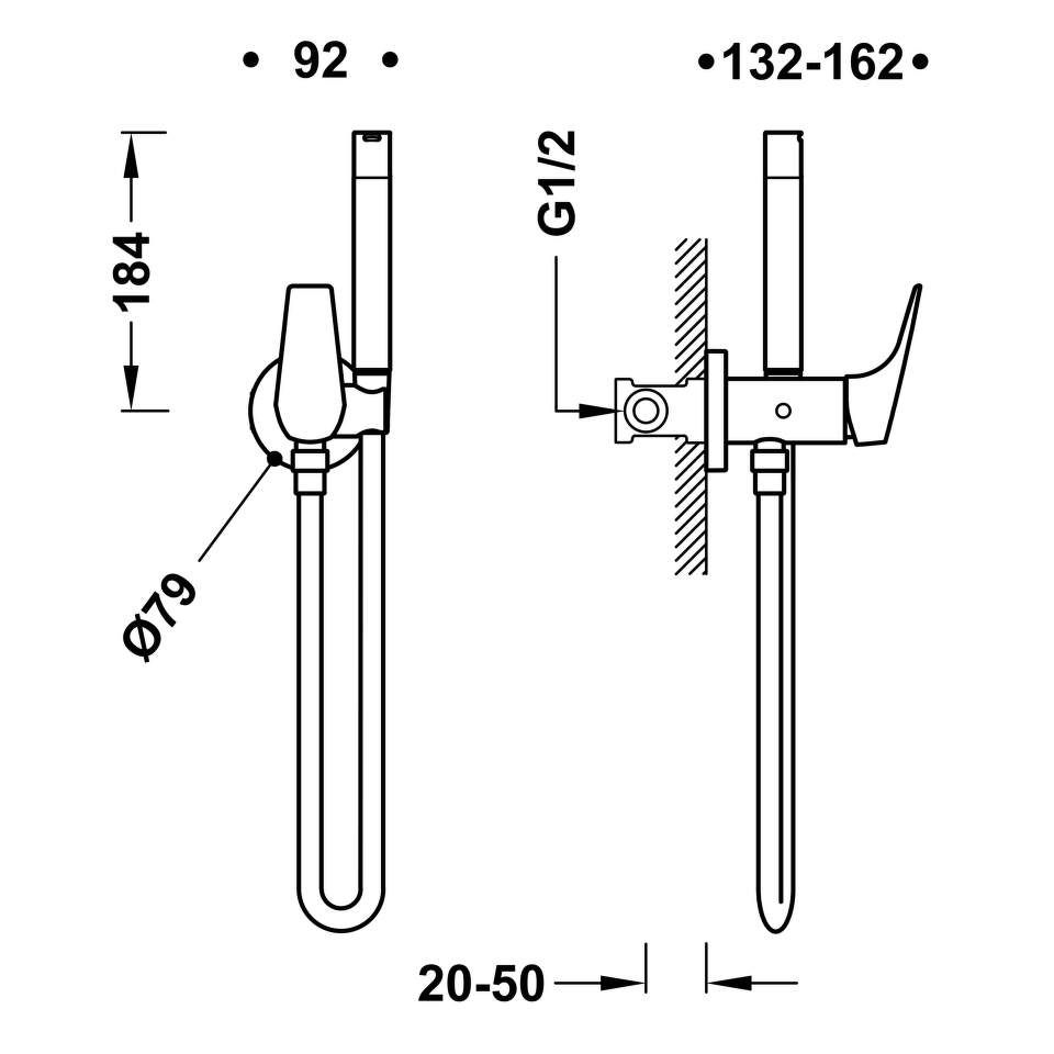 Tres - Jednopáková podomietková batéria pre bidet WC 21712301