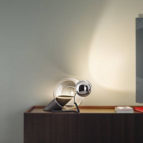 Stilnovo Gravita stolová LED lampa 2 zdroje svetla, Obývacia izba / jedáleň, hliník, sklo, 20W, K: 51.7cm