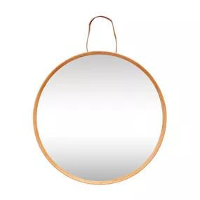 Nástenné zrkadlo s bambusovým rámom ø 60 cm Mood – Hübsch