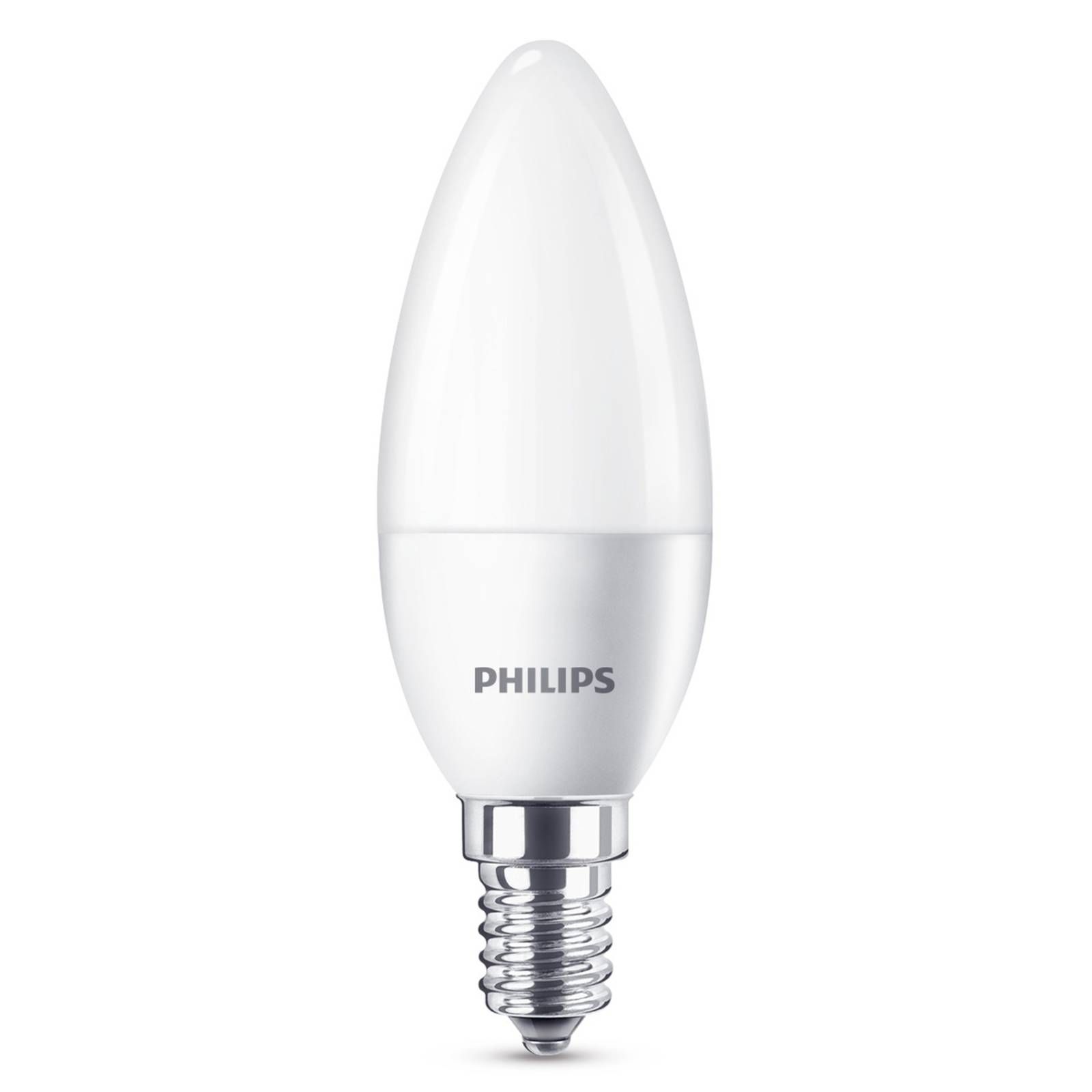 Philips E14 4, 3 W 840 sviečková LED žiarovka matná, E14, 4.3W, Energialuokka: F, P: 9.7 cm