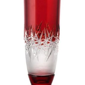 Krištáľová váza Hoarfrost, barva rubínová, výška 585 mm