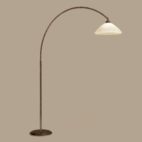 Lam Oblúková lampa Samuele presah 165 cm scavo-hnedá, Obývacia izba / jedáleň, kov, sklo, E27, 70W, K: 210cm