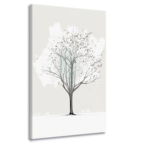 Obraz minimalistický zimný strom