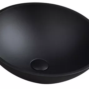 SAPHO - TELICA sklenené umývadlo na dosku Ø 42 cm, čierná mat TY181B
